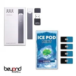 JUUL Black Starter Kit - ICE POD ミント付き 50MG 3.6mL 800パフ
