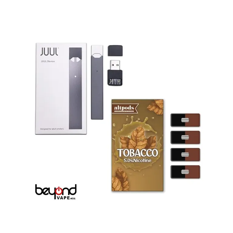 JUUL Black Starter Kit - altpods タバコ付き 50MG 3.6mL 800パフ